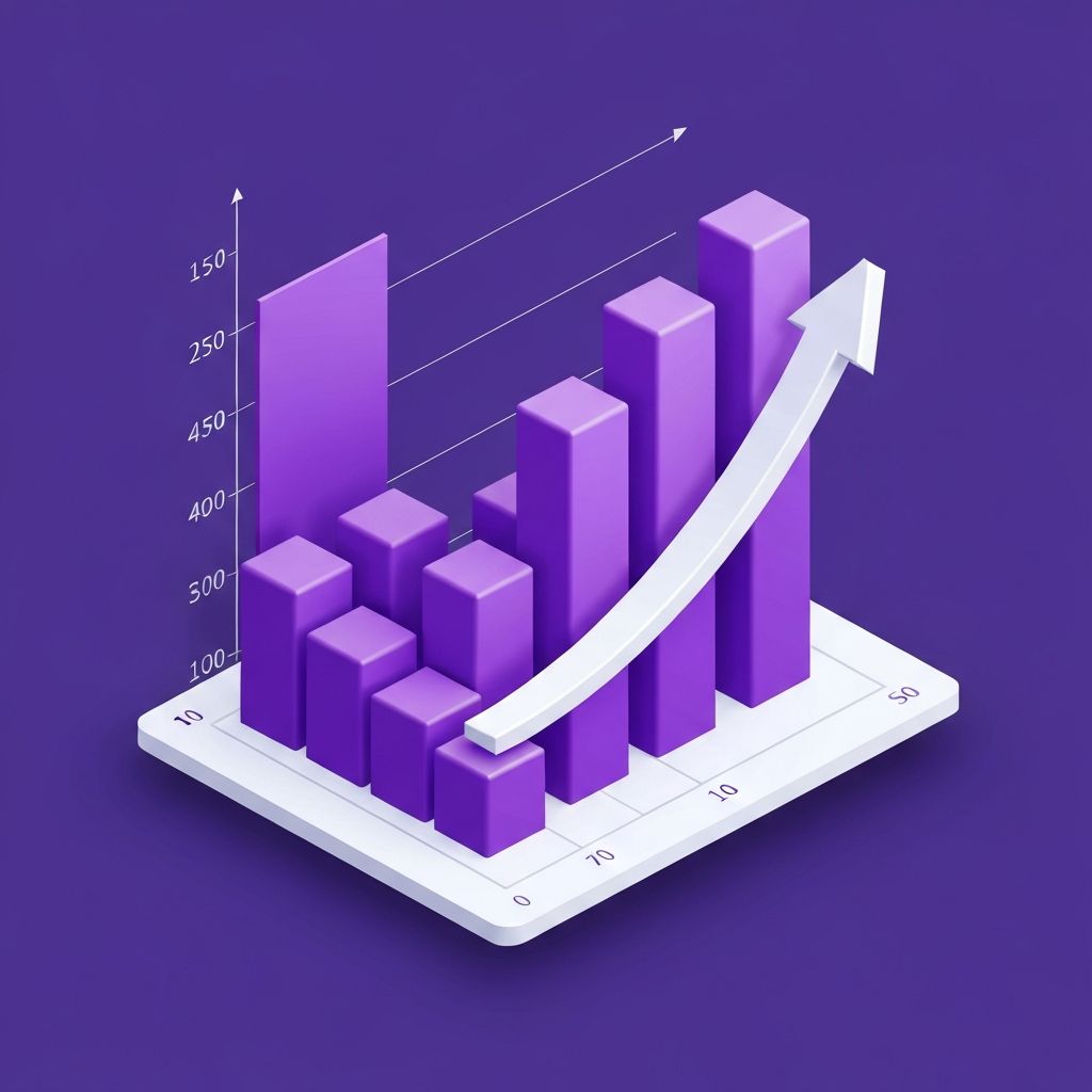 Growth chart illustration showing upward trends